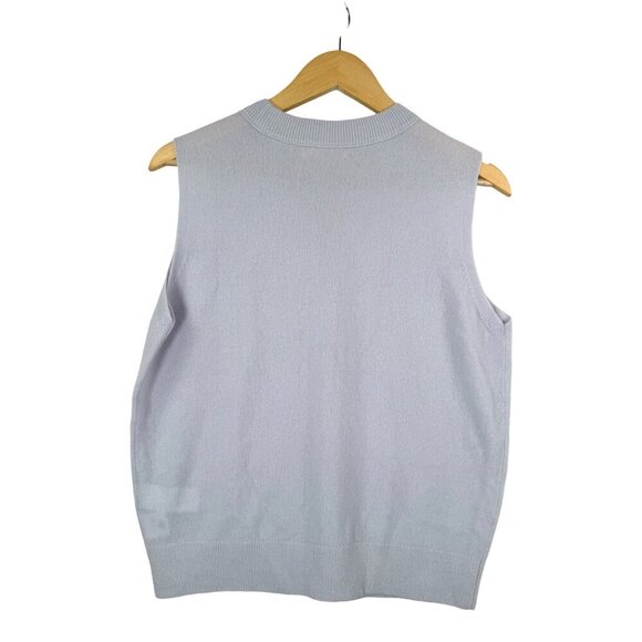 Madewell (Re)sponsible Cashmere Crewneck Sweater Vest hthr sky grey sz L - Picture 5 of 7